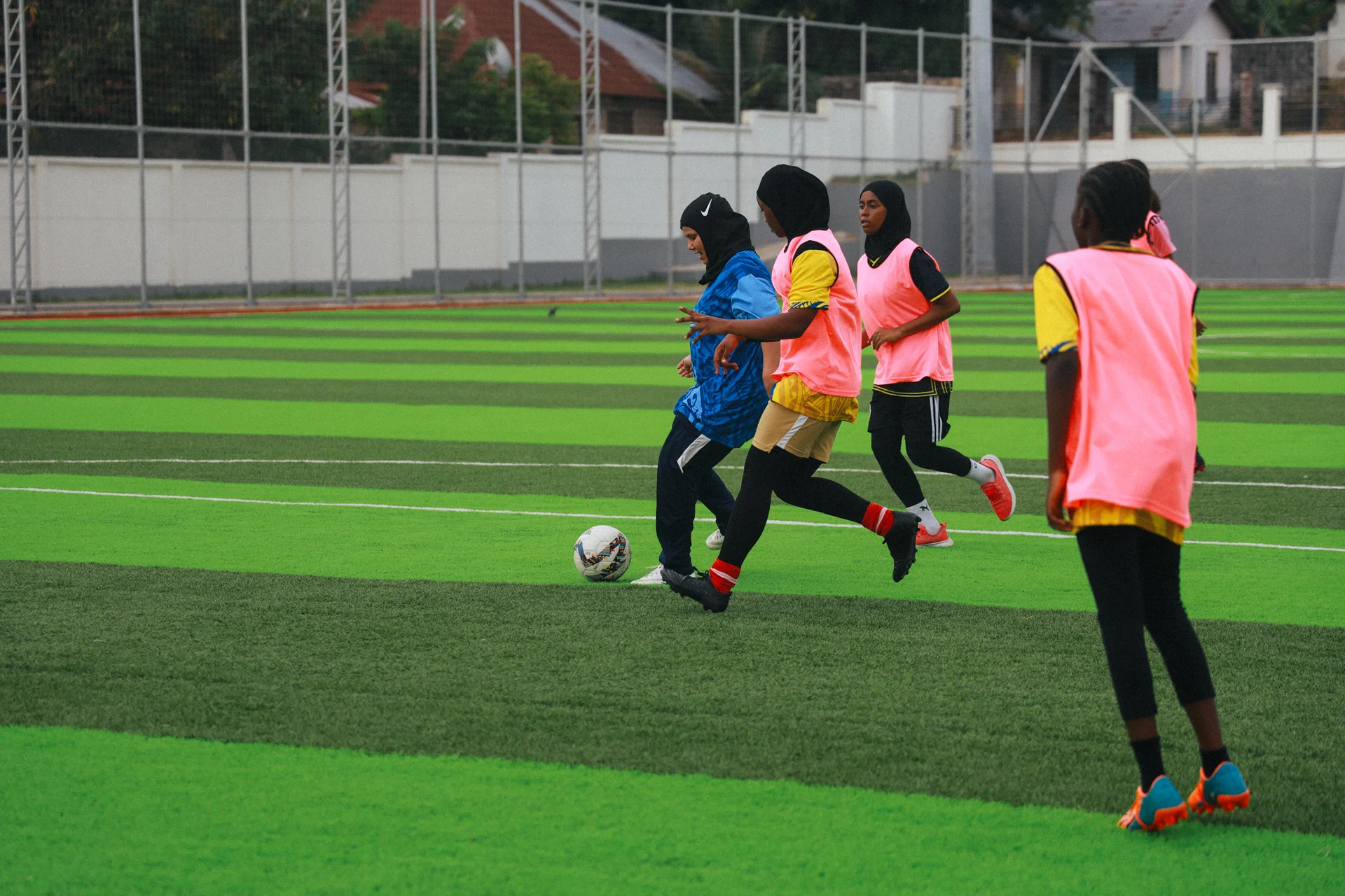 Players working on technical skills during an early morning session.